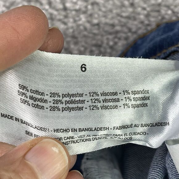 Ella Moss Jeans Women’s 6 Blue Wide Leg Cropped High Rise Medium Wash Denim Boho - Picture 7 of 14